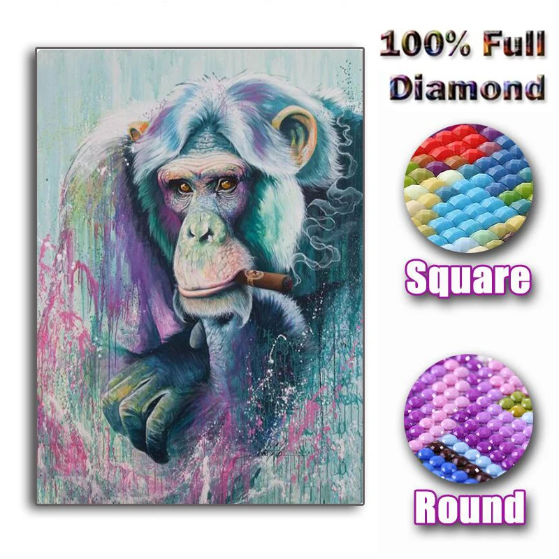 5D DIY Diamond Painting Full Square/Round Drill "Color monkey Smoking" 3D Embroidery Cross Stitch Mosaic Home Decor gift
5D DIY Diamond Painting Full Square/Round Drill "Color monkey Smoking" 3D Embroidery Cross Stitch Mosaic Home Decor gift