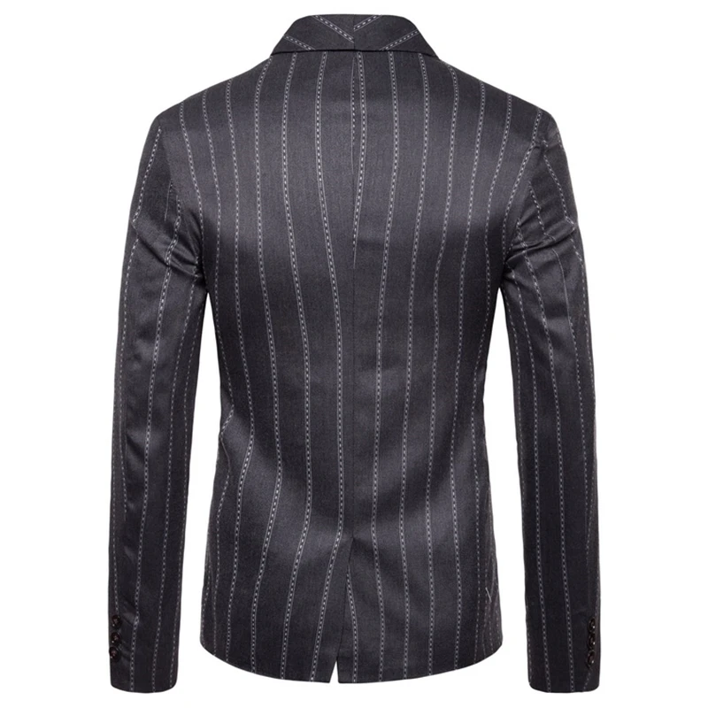 S - 4XL Striped Jacket men Autumn Double Breasted White men Blazer coat Business casual men
S - 4XL Striped Jacket men Autumn Double Breasted White men Blazer coat Business casual men
