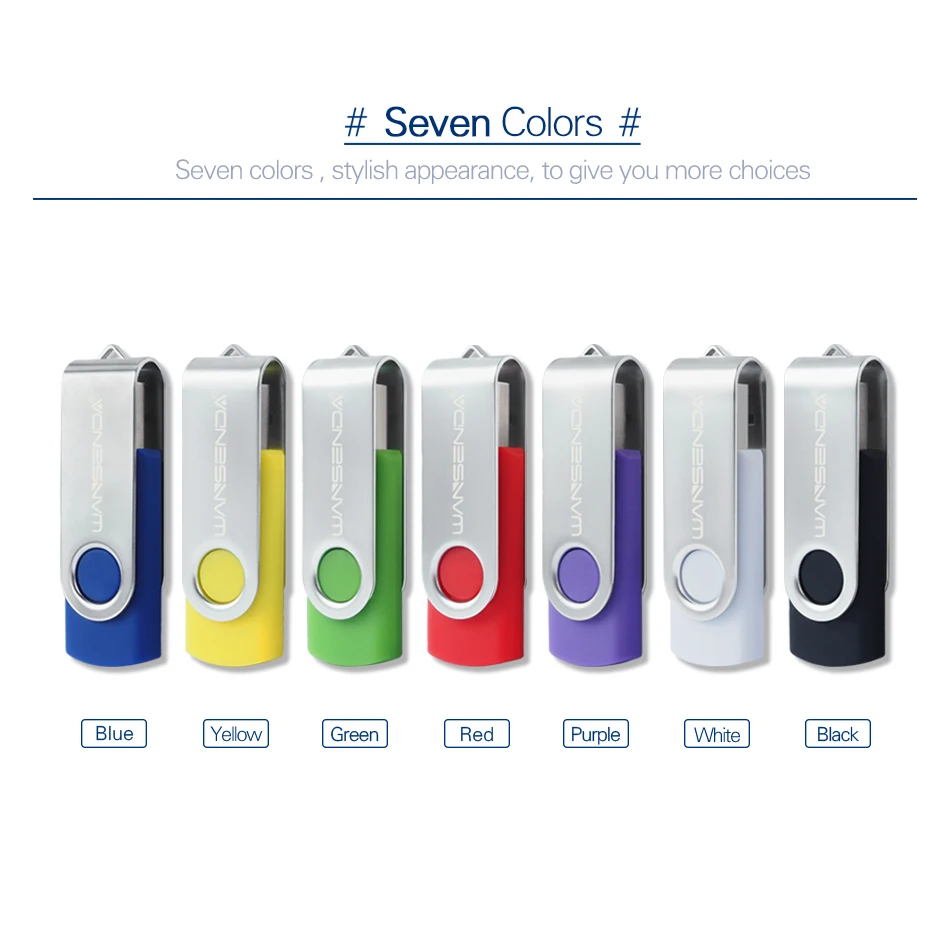 WANSENDA Rotation USB Flash Drive Metal Pen Drive 4GB 8GB 16GB 32GB 64GB Cle USB Stick 2.0 128GB 256GB Memory Stick Pendrive
WANSENDA Rotation USB Flash Drive Metal Pen Drive 4GB 8GB 16GB 32GB 64GB Cle USB Stick 2.0 128GB 256GB Memory Stick Pendrive