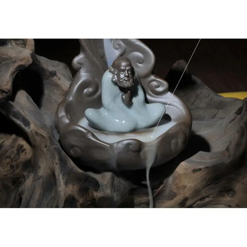 Meditative Old Man Ceramic Backflow Incense Burner Waterfall Smoke Censer Holder Zen Home Decor Buddha Refoulemen Aroma Cones
Meditative Old Man Ceramic Backflow Incense Burner Waterfall Smoke Censer Holder Zen Home Decor Buddha Refoulemen Aroma Cones
