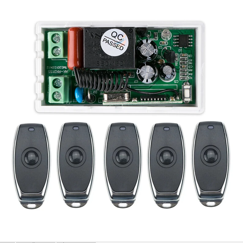 220 v 1 ch RF wireless remote control switch 1* receiver+5 * transmitter Simple connection 1 key selflock
220 v 1 ch RF wireless remote control switch 1* receiver+5 * transmitter Simple connection 1 key selflock