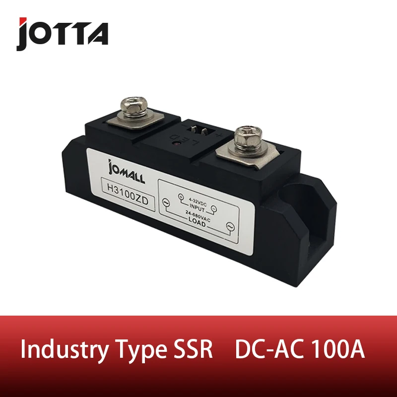 100A Industrial SSR Single-phase Solid State Relay 100A Input 3-32VDC Output 24-680AC
100A Industrial SSR Single-phase Solid State Relay 100A Input 3-32VDC Output 24-680AC