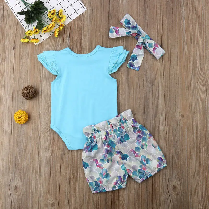 Newborn Baby Girl Summer Outfits Clothes Mermaid Tops Romper+Shorts 3PCS Set Baby Girls Summer Outfits Clothes
Newborn Baby Girl Summer Outfits Clothes Mermaid Tops Romper+Shorts 3PCS Set Baby Girls Summer Outfits Clothes