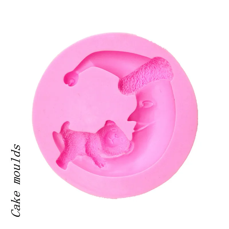 Silicone mold RS018 moon bear sleeping shape baking mold Fondant cake mold chocolate mold Decoration tools
Silicone mold RS018 moon bear sleeping shape baking mold Fondant cake mold chocolate mold Decoration tools