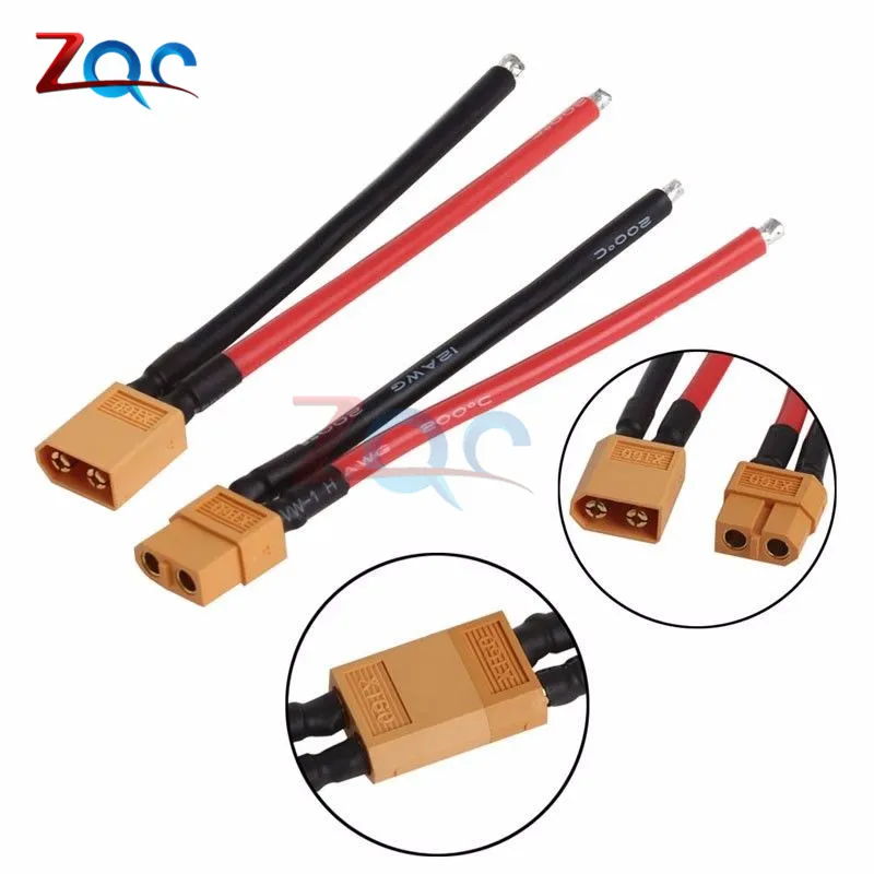 1 Set XT60 Male & Female Connector Adapter Bullet Plug with Silicon 14AWG Electrical Wire Cable for RC Lipo Battery
1 Set XT60 Male & Female Connector Adapter Bullet Plug with Silicon 14AWG Electrical Wire Cable for RC Lipo Battery