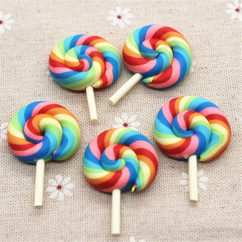 10pcs Kawaii Clay Artificial Candy Rainbow Swirl Chunky Lollipop Flatback Cabochon DIY Cell Phone Case Scrapbooking,28*44mm
10pcs Kawaii Clay Artificial Candy Rainbow Swirl Chunky Lollipop Flatback Cabochon DIY Cell Phone Case Scrapbooking,28*44mm