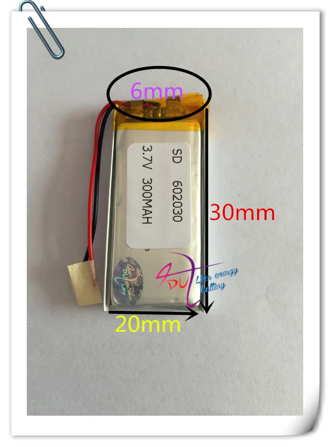 Фото Оптовая продажа 10 шт 3 7 V 300mAh 602030 литий-полимерная LiPo аккумуляторная батарея для Mp3