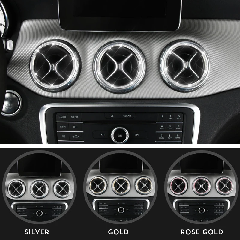 5 PCS Car Styling For Mercedes Benz A Class B Class / GLA / CLA Air outlet sticker/Instrument panel Air outlet decoration ring
5 PCS Car Styling For Mercedes Benz A Class B Class / GLA / CLA Air outlet sticker/Instrument panel Air outlet decoration ring