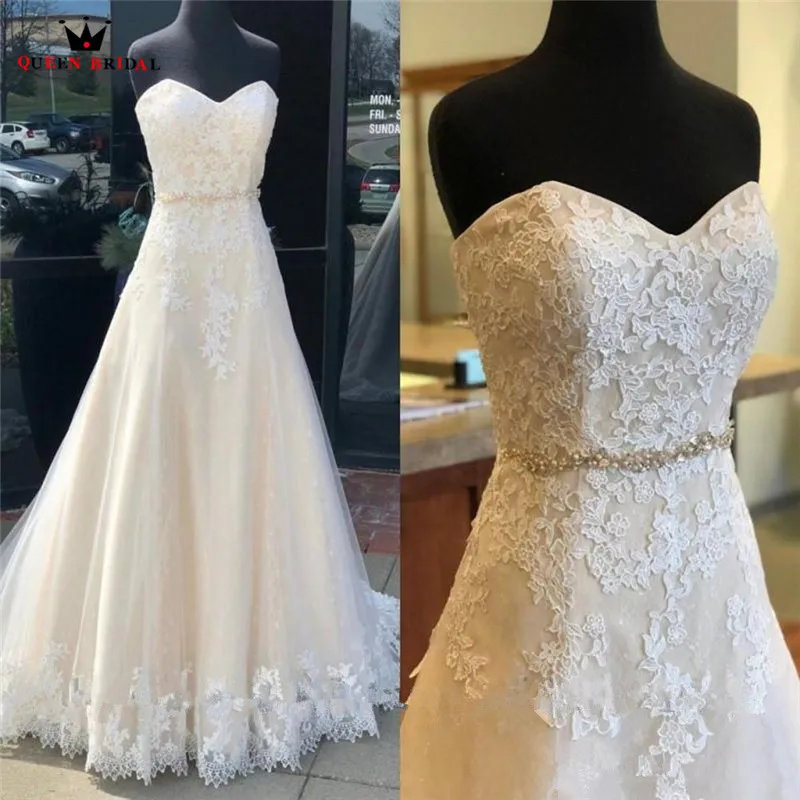 Custom Made A-line Sweetheart Tulle Lace Crystal Belt Elegant Long Formal Wedding Dresses 2023 New Wedding Gown NY66
Custom Made A-line Sweetheart Tulle Lace Crystal Belt Elegant Long Formal Wedding Dresses 2023 New Wedding Gown NY66