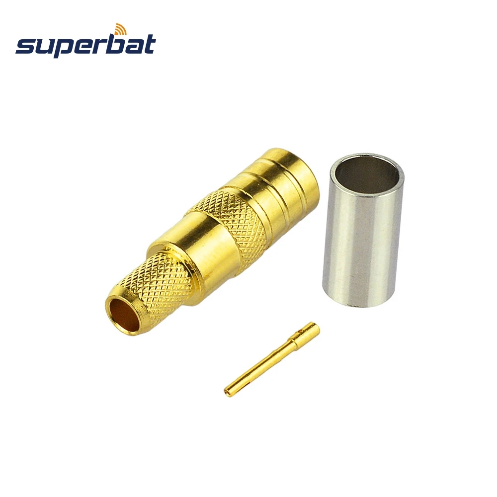 Superbat SMB обжимной Штекер прямой радиочастотный коаксиальный разъем для кабеля