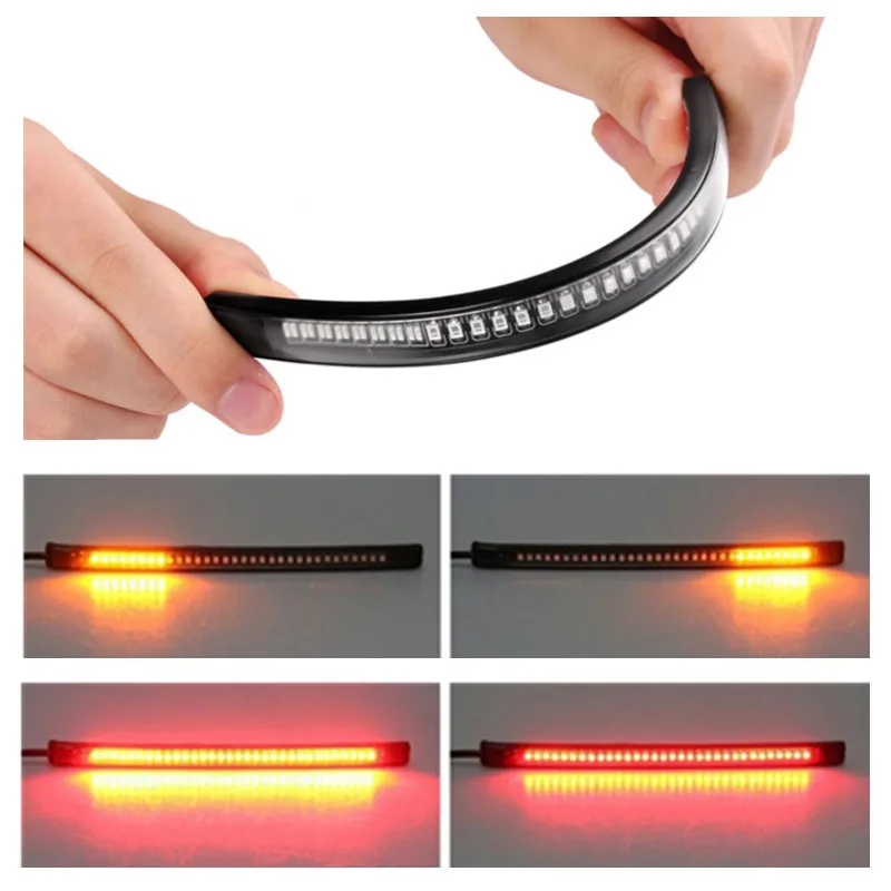 48 SMD Flexible LED Motorcycle Strip Turn Signal Tail Rear Brake Stop Dual Color Yellow Red Light Waterproof Bulb lamp
48 SMD Flexible LED Motorcycle Strip Turn Signal Tail Rear Brake Stop Dual Color Yellow Red Light Waterproof Bulb lamp