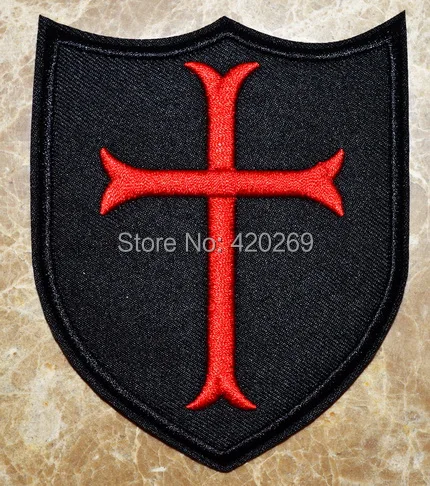 

Knights templar shield crusades backpack crusades Iron On Patches, sew on patch,Appliques, Made of Cloth,100% Guaranteed Quality