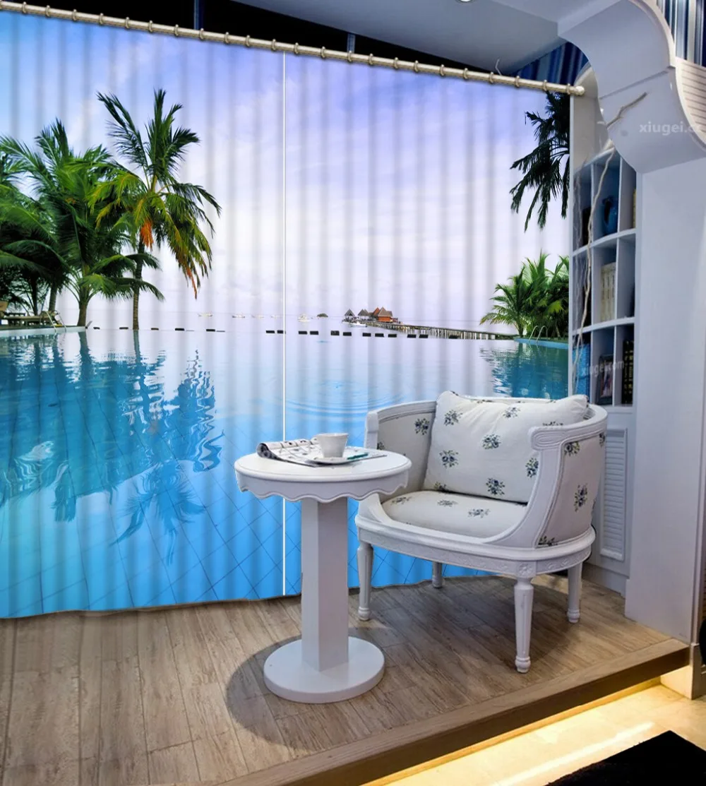 Modern Bedroom Curtains HD sea view 3D Photo Curtains For The Living room Window Home Decoration Drapes
Modern Bedroom Curtains HD sea view 3D Photo Curtains For The Living room Window Home Decoration Drapes