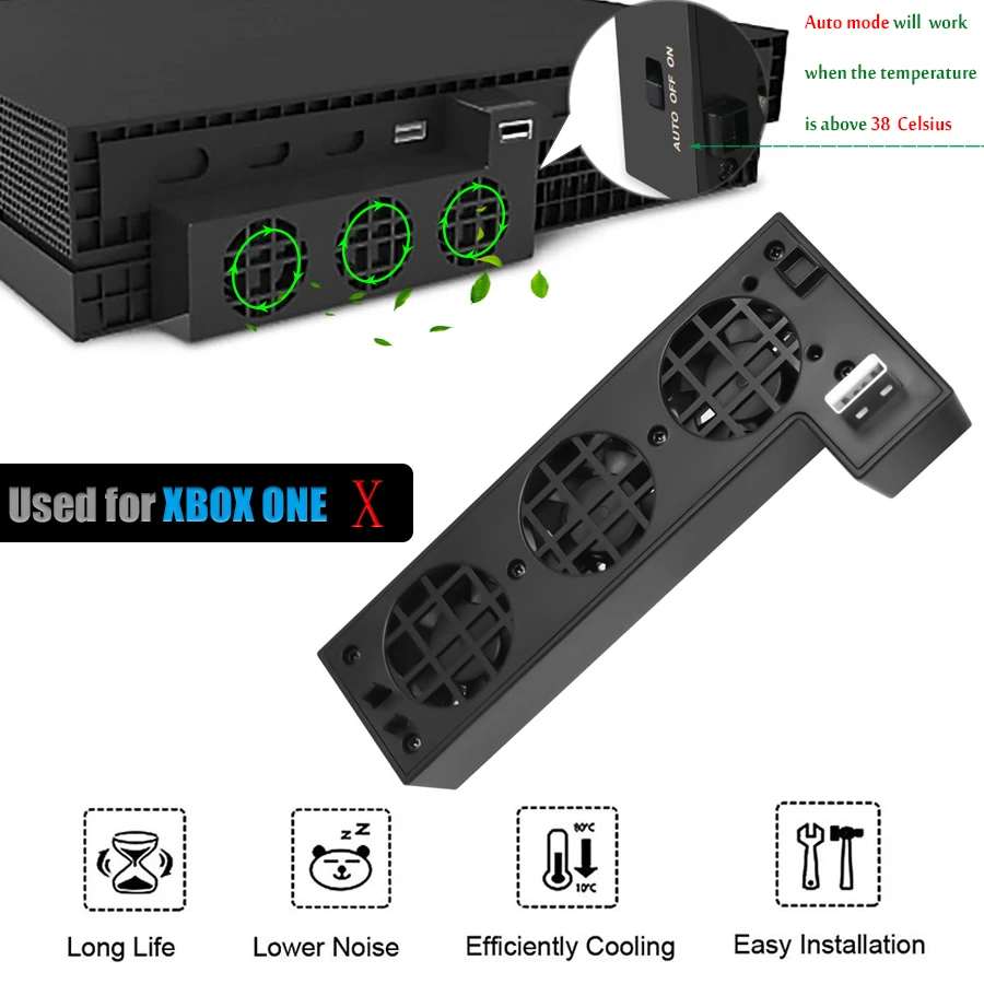 Суперохлаждающий вентилятор для XBOX ONE X внешний скоростной охлаждающий с