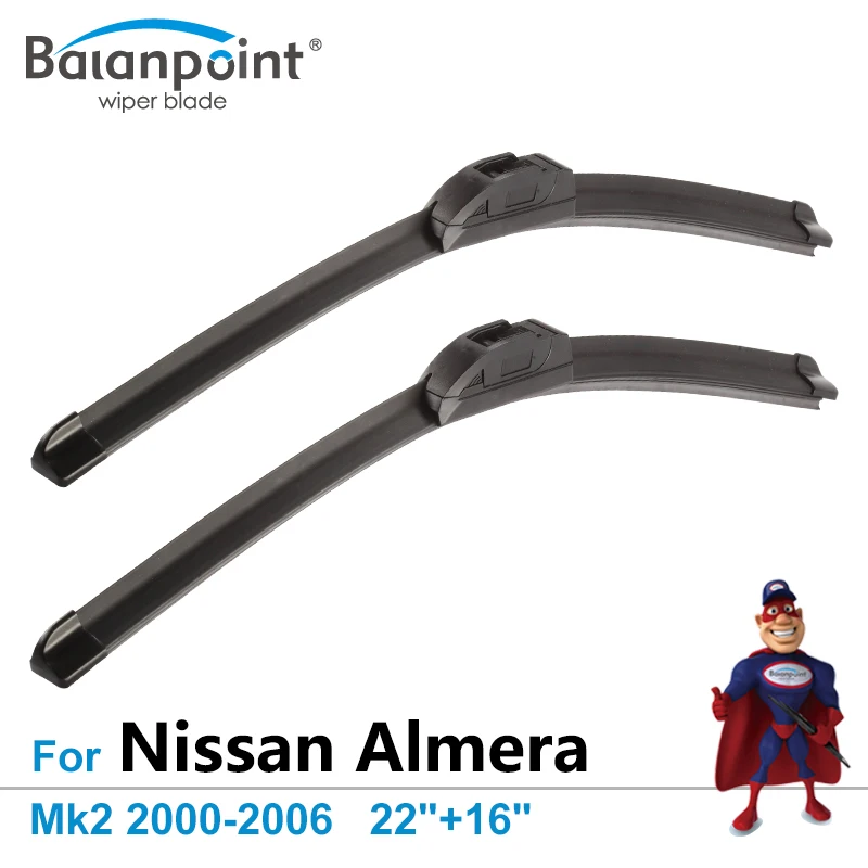 Щетки стеклоочистителя для Nissan Almera Mk2 2000 2006 22 "+ 16" набор из 2 предметов лучшие