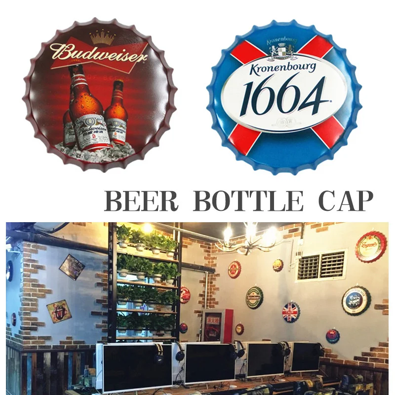35CM Metal Bottle Cap Beer Cafe Bar Decoration Plates Retro Decoration Vintage Wall Hanging Art Plaque Home Decor Accessories
35CM Metal Bottle Cap Beer Cafe Bar Decoration Plates Retro Decoration Vintage Wall Hanging Art Plaque Home Decor Accessories