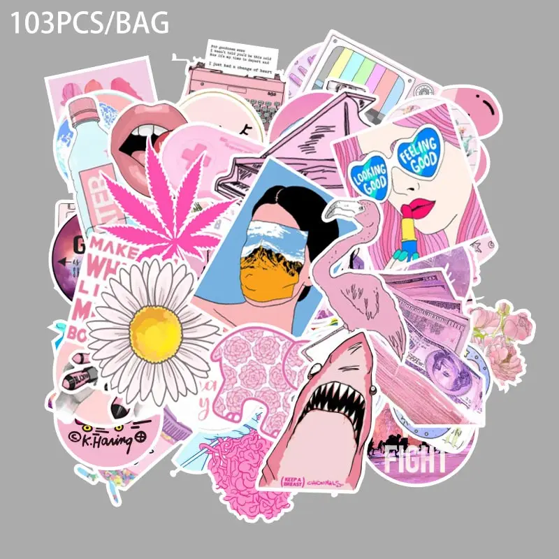 103PCS PVC Stickers Graffiti Waterproof Pink Girl Sticker for Motorcycle Bicycle Helmet Motor Suitcase Laptop Notebook Toys
103PCS PVC Stickers Graffiti Waterproof Pink Girl Sticker for Motorcycle Bicycle Helmet Motor Suitcase Laptop Notebook Toys