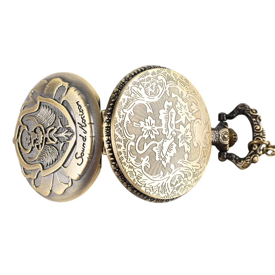 Винтажные кварцевые карманные часы с бронзовым полированным рисунком орла