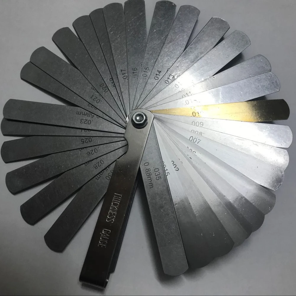Guitar 32 Blade Feeler Gauge Set Laser 2481 Bass Metric Imperial Measure Tune Up Gap Thickness +BRASS BLADE Tool Instrument
Guitar 32 Blade Feeler Gauge Set Laser 2481 Bass Metric Imperial Measure Tune Up Gap Thickness +BRASS BLADE Tool Instrument