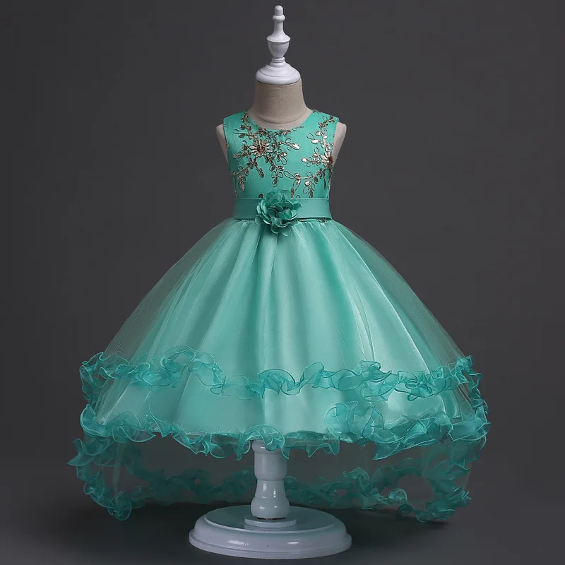 Princess Flower Girl Dress Trailing Long Wedding Birthday Party Dresses For Girls Children's Costume Teenager Sequins Designs
Princess Flower Girl Dress Trailing Long Wedding Birthday Party Dresses For Girls Children's Costume Teenager Sequins Designs