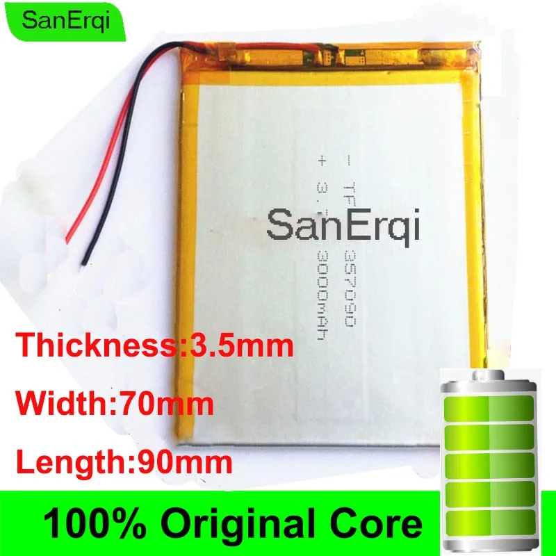 SanErqi 357090 3.7V 4000MAH Lithium polymer Battery with Protection Board For Tablet PC U25GT Battery
SanErqi 357090 3.7V 4000MAH Lithium polymer Battery with Protection Board For Tablet PC U25GT Battery