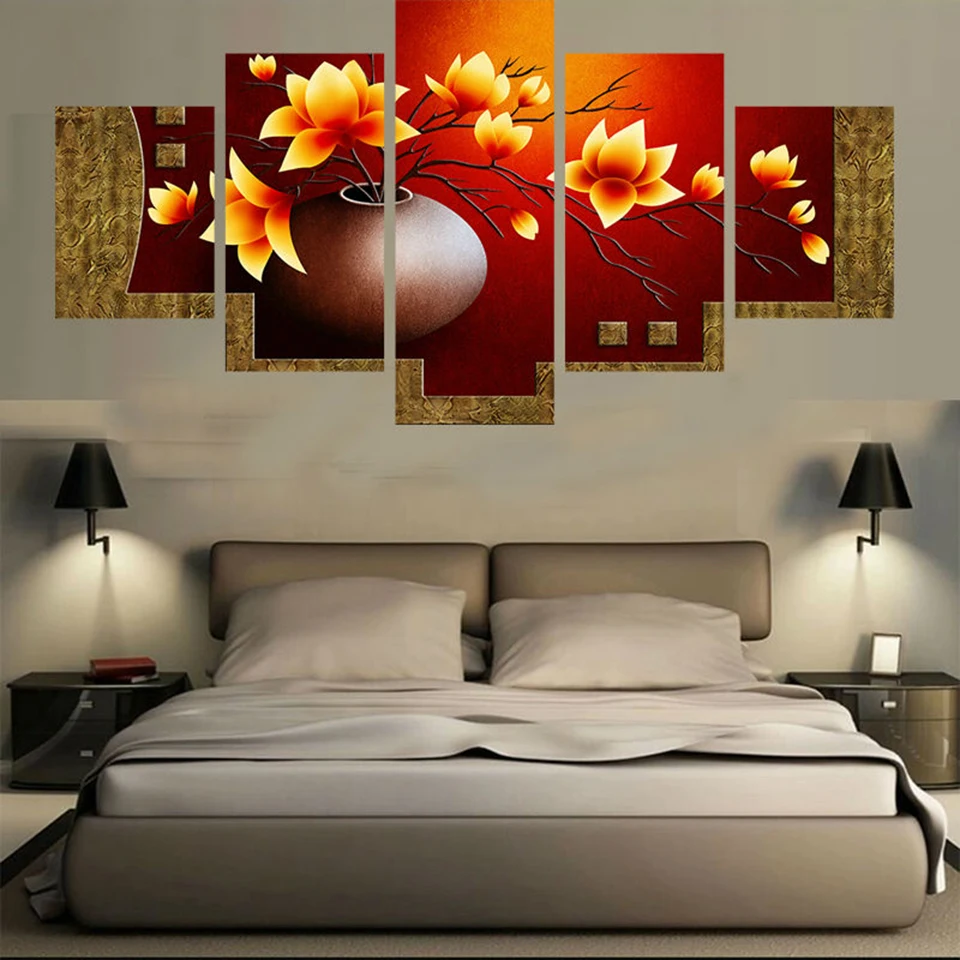 Art Frame Modern Canvas Painting Wall 5 Panel Flower Modular Picture Home Decoration Print On For Living Room Canvas Poster
Art Frame Modern Canvas Painting Wall 5 Panel Flower Modular Picture Home Decoration Print On For Living Room Canvas Poster