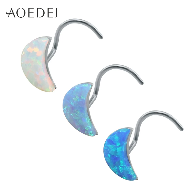 AOEDEJ 3 Colors Half Moon Blue Fire Opal Stone Piercing Nose Rings Stainless Steel Nose Piercing Stud L Shape 20g Neuspiercing
AOEDEJ 3 Colors Half Moon Blue Fire Opal Stone Piercing Nose Rings Stainless Steel Nose Piercing Stud L Shape 20g Neuspiercing