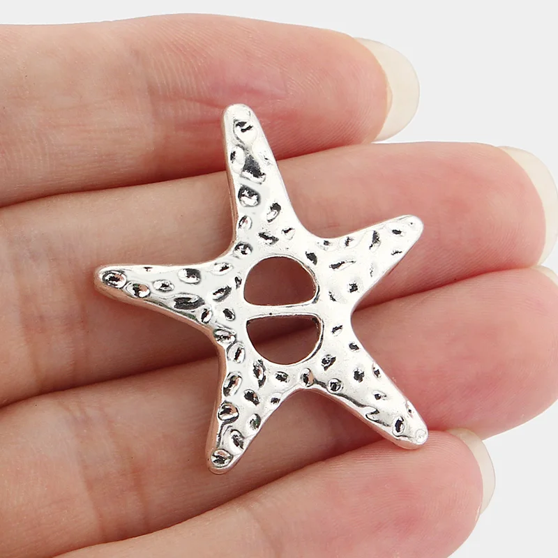10Pcs Tibetan Silver Starfish Shape Double Hole Spacer For 6mm Flat Leather Cord DIY Bracelet Jewelry MaKing Supplies
10Pcs Tibetan Silver Starfish Shape Double Hole Spacer For 6mm Flat Leather Cord DIY Bracelet Jewelry MaKing Supplies