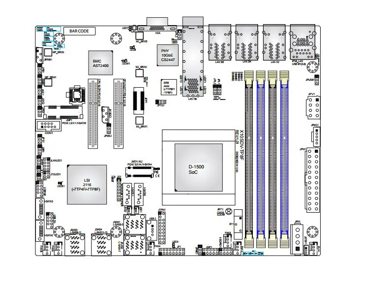 OEM X10SDV-7TP4F onboard Xeon D-1537 eight core dual Gigabit Ethernet dual Gigabit Ethernet port
OEM X10SDV-7TP4F onboard Xeon D-1537 eight core dual Gigabit Ethernet dual Gigabit Ethernet port