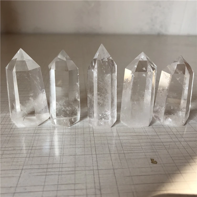 5 piece Natural Clear Quartz Crystal Point Wands Tower Wholesale Price Healing Decoration TOP QUALITY Natural stones minerals
5 piece Natural Clear Quartz Crystal Point Wands Tower Wholesale Price Healing Decoration TOP QUALITY Natural stones minerals