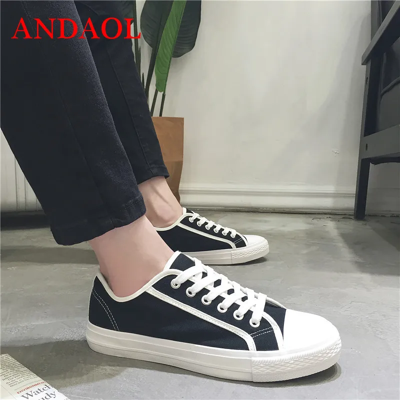 ANDAOL Mens Canvas Shoes Summer Fashionable Youth Sneakers Breathable Walking Casual Shoes Tenis Feminino Student Lace Up Flats
ANDAOL Mens Canvas Shoes Summer Fashionable Youth Sneakers Breathable Walking Casual Shoes Tenis Feminino Student Lace Up Flats