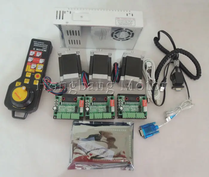 Mach3 USB CNC Router Kit 3 Axis, 3pcs stepper motor driver + mach3 USB interface board + 3pcs nema23 stepper motor +power supply
Mach3 USB CNC Router Kit 3 Axis, 3pcs stepper motor driver + mach3 USB interface board + 3pcs nema23 stepper motor +power supply