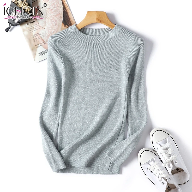 ICHOIX 2019 Spring Winter Shiny Sweater Women Long Sleeve Warm Sweaters and Pullovers Women Korean Style Knit Tops Pull Femme
ICHOIX 2019 Spring Winter Shiny Sweater Women Long Sleeve Warm Sweaters and Pullovers Women Korean Style Knit Tops Pull Femme
