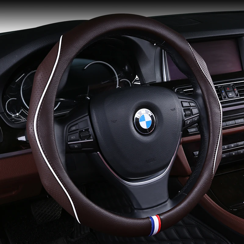 KKYSYELVA Leather Auto Car Steering Wheel Cover 38cm/15inch Comfort Breathable Wheel Covers Interior Accessories
KKYSYELVA Leather Auto Car Steering Wheel Cover 38cm/15inch Comfort Breathable Wheel Covers Interior Accessories
