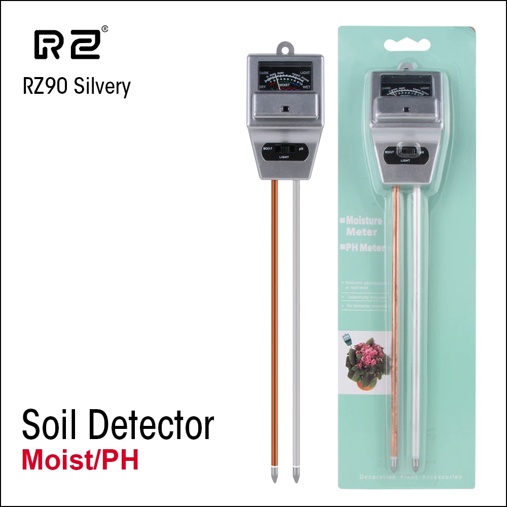 

RZ Mini Soil Moisture Humidity Measuring PH Meter Soil Moisture Monitor Hygrometer Gardening Plant Farming Sunlight Tester