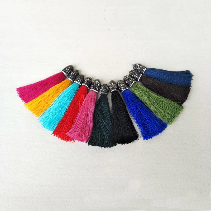 10Pcs Colorful cotton Tassel Pendant Crystal Rhinestone Paved Charm Tassel For DIY Women necklace Earrings Jewelry finding PD592
10Pcs Colorful cotton Tassel Pendant Crystal Rhinestone Paved Charm Tassel For DIY Women necklace Earrings Jewelry finding PD592
