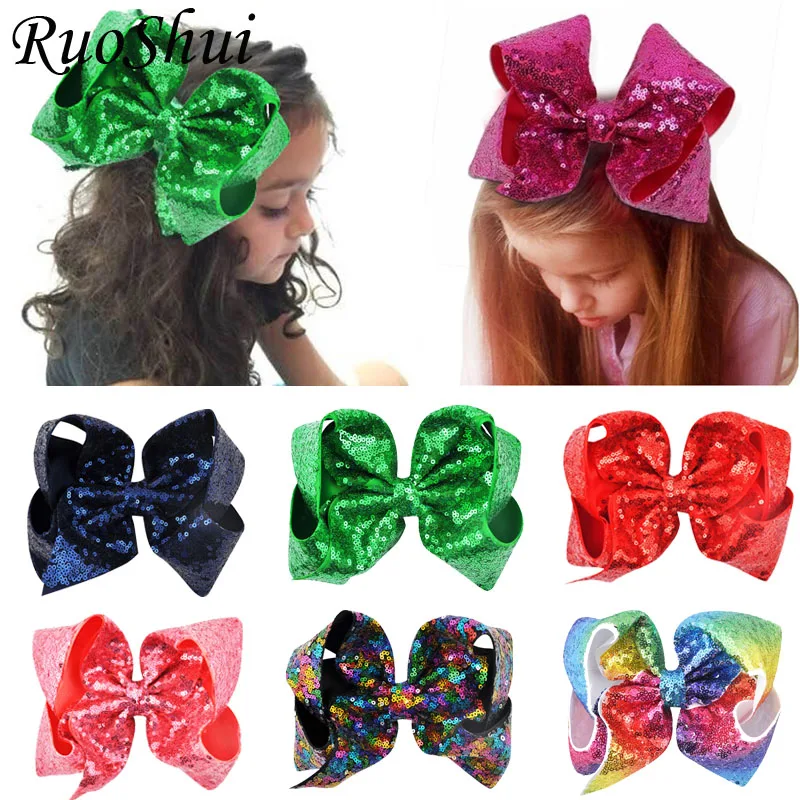 29 Colors 8 Inch Sequins Ribbon Hair Bows Women Kids Handmade Large Bowknot with Alligator Clips Headwear Girls Hair Accessories
29 Colors 8 Inch Sequins Ribbon Hair Bows Women Kids Handmade Large Bowknot with Alligator Clips Headwear Girls Hair Accessories