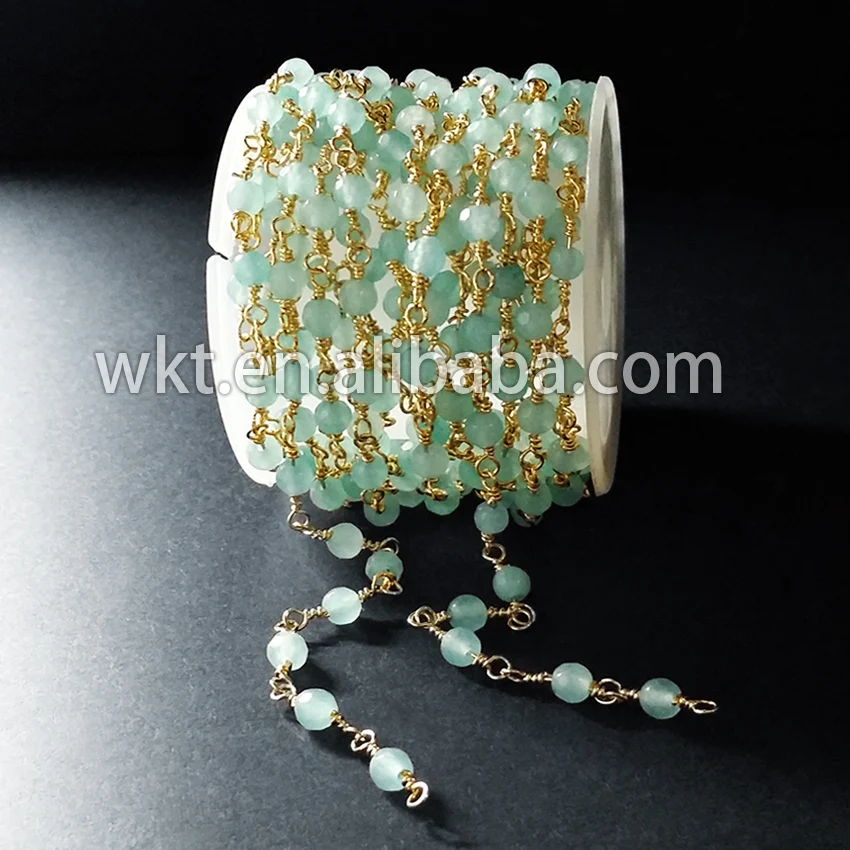 WT-RBC020 AAA Quality Faceted Green Stone Beaded Chain 3mm,Peru Chalcedony Rosary Chains, Hydro Stone Chains
WT-RBC020 AAA Quality Faceted Green Stone Beaded Chain 3mm,Peru Chalcedony Rosary Chains, Hydro Stone Chains