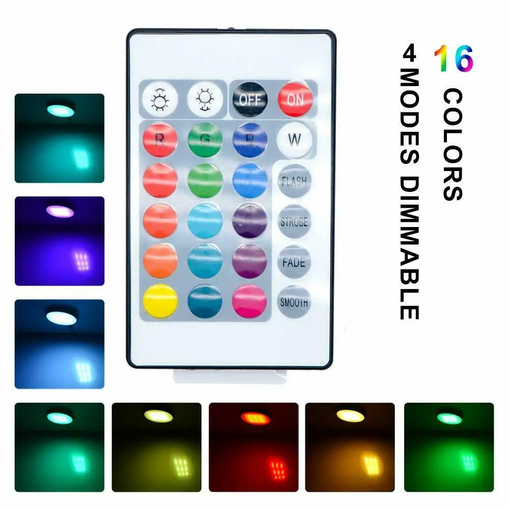 6X RGB LED Under Kitchen Cupboard Cabinet Lights Kit Remote Control Round 12V Interior LED Spot Lights
6X RGB LED Under Kitchen Cupboard Cabinet Lights Kit Remote Control Round 12V Interior LED Spot Lights