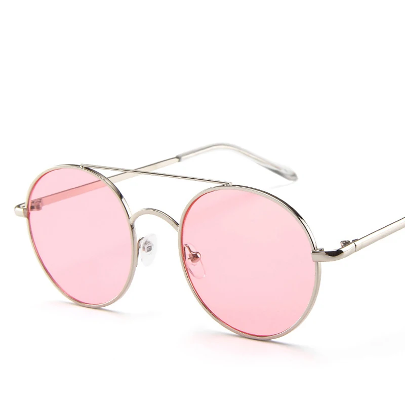 Men Women Retro Round Oversize Sunglasses Ladies Brand Designer vintage Pink Mirror Sun Classic Luxury Female Shades UV400 | Аксессуары