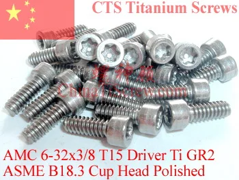 Titanium screws 6-32x3/8 Socket Cap Head Torx T15 Driver Ti GR2 Polished 50 pcs
Titanium screws 6-32x3/8 Socket Cap Head Torx T15 Driver Ti GR2 Polished 50 pcs
