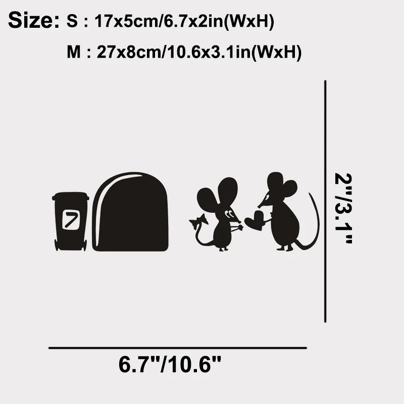 Симпатичная мышь Любовное сердце забавная настенная наклейка виниловые