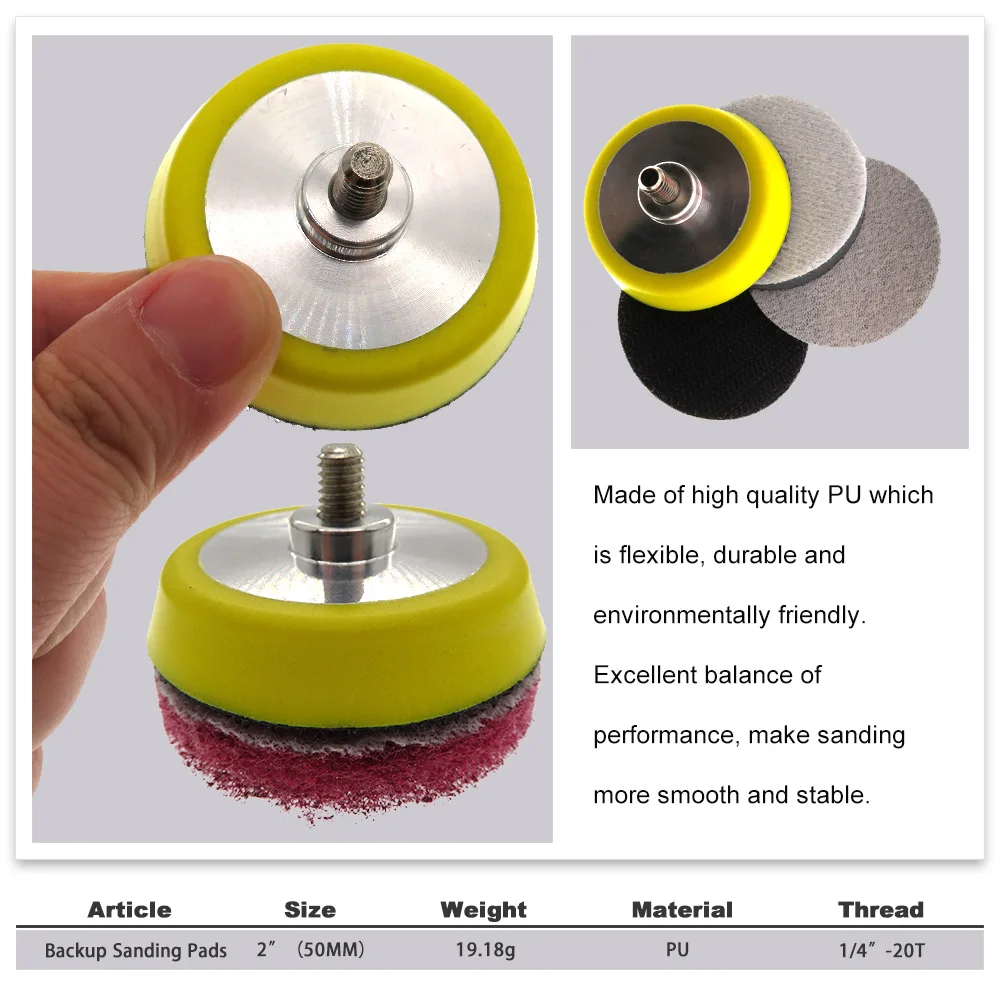 2 Inch 50mm M6 Backup Sanding Pad Heavy duty aluminum Pad for Grinding Polishing Hook and Loop
2 Inch 50mm M6 Backup Sanding Pad Heavy duty aluminum Pad for Grinding Polishing Hook and Loop