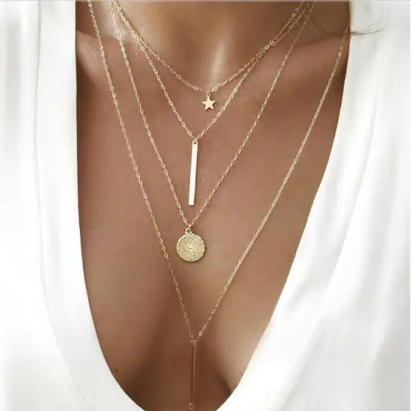 Seblasy Punk Gold Color Big Statement Stripes Coins Stars Necklaces & Pendants for Women Vintage Party Jewelry Charm Chain Gifts
Seblasy Punk Gold Color Big Statement Stripes Coins Stars Necklaces & Pendants for Women Vintage Party Jewelry Charm Chain Gifts