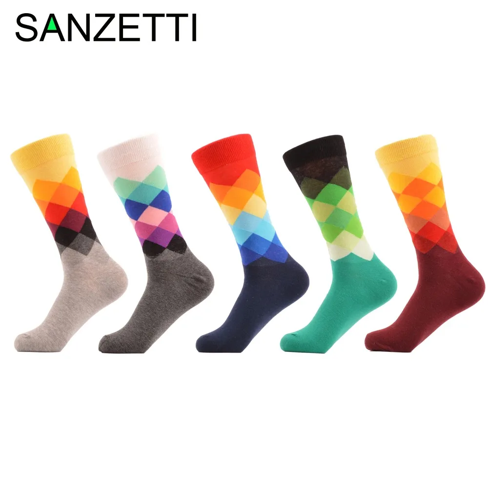 SANZETTI 5 пара/лот Для Мужчин's Повседневное Экипажа Argyle Разноцветные носки смешные полосатые дизайнерские носки ромб чесаный хлопковые носки
SANZETTI 5 пара/лот Для Мужчин's Повседневное Экипажа Argyle Разноцветные носки смешные полосатые дизайнерские носки ромб чесаный хлопковые носки