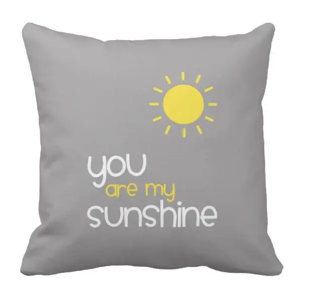Black White Grey Yellow You Are My Sunshine Sofa Outdoor Pillow Cases Cushion Cover Novelty Anniversary Wedding Engagement Gift
Black White Grey Yellow You Are My Sunshine Sofa Outdoor Pillow Cases Cushion Cover Novelty Anniversary Wedding Engagement Gift