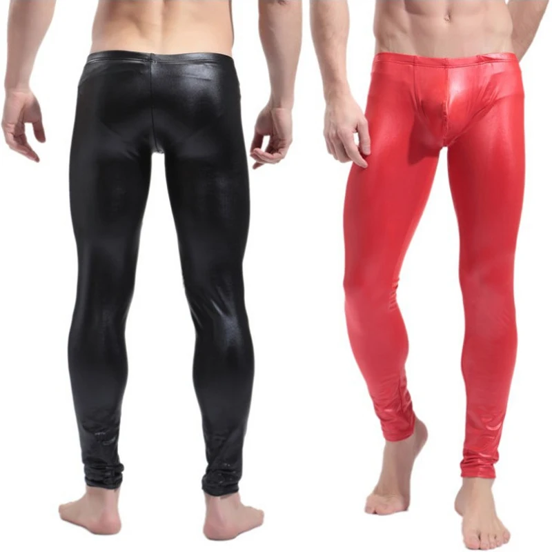 Fashion Men's Black/Red Faux Patent Leather Skinny Pants PU Latex Stretch Leggings Male Gay Sexy Clubwear Bodywear Trousers
Fashion Men's Black/Red Faux Patent Leather Skinny Pants PU Latex Stretch Leggings Male Gay Sexy Clubwear Bodywear Trousers