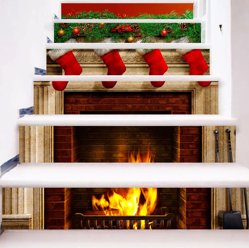 6pcs/set 18cm x 100cm Fireplace with Christmas Socks Pattern Style Stair Sticker Wallpaper LTT071
6pcs/set 18cm x 100cm Fireplace with Christmas Socks Pattern Style Stair Sticker Wallpaper LTT071