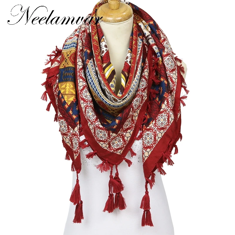 Winter new 2019 Brand Fashion grid Big Size Square Scarf Cotton Long Tassel Print Scarf in Spring autumn Shawl For Women floral
Winter new 2019 Brand Fashion grid Big Size Square Scarf Cotton Long Tassel Print Scarf in Spring autumn Shawl For Women floral