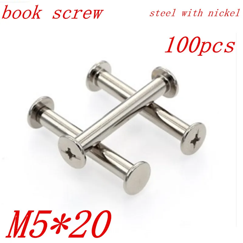 100pcs m5*20 M5 x 20 book screw Nickel Plated Chicago Screw Photo Album Leather Craft
100pcs m5*20 M5 x 20 book screw Nickel Plated Chicago Screw Photo Album Leather Craft